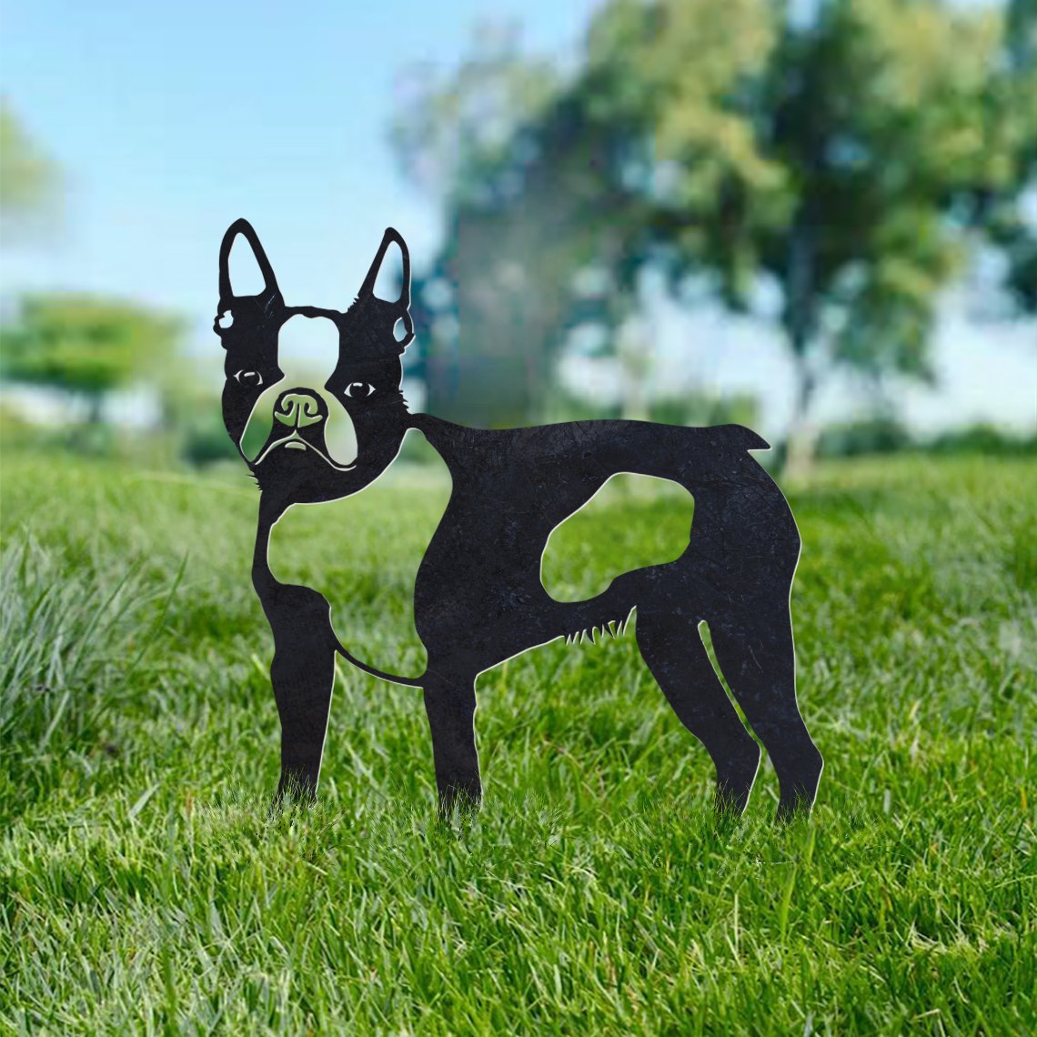Boston Terrier Metal Silhouette