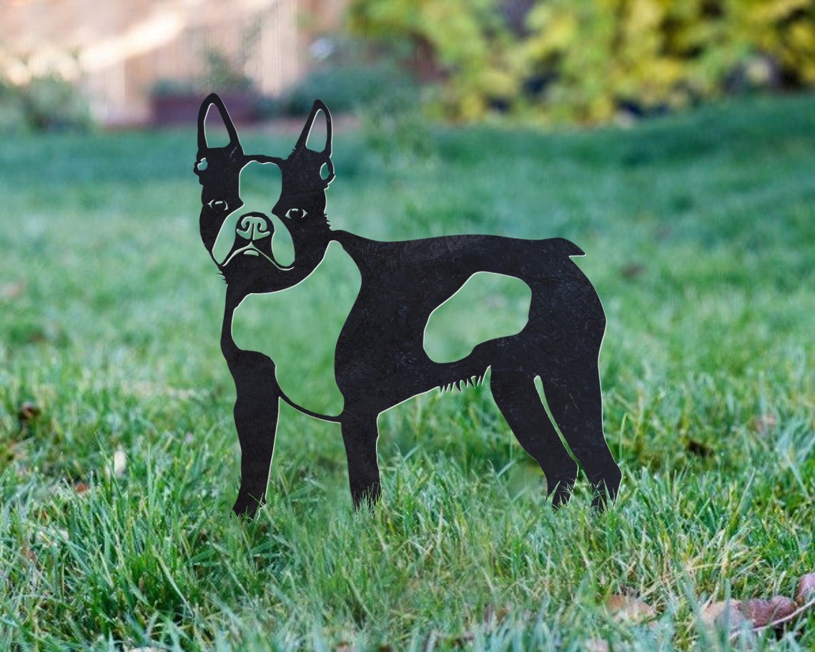 Boston Terrier Metal Silhouette