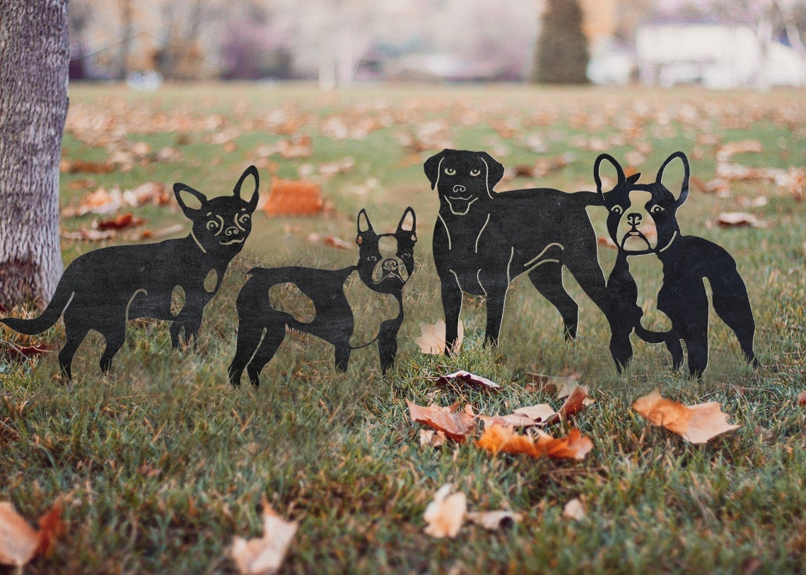 Boston Terrier Metal Silhouette