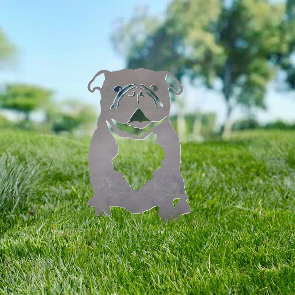 English Bull Dog Metal Silhouette