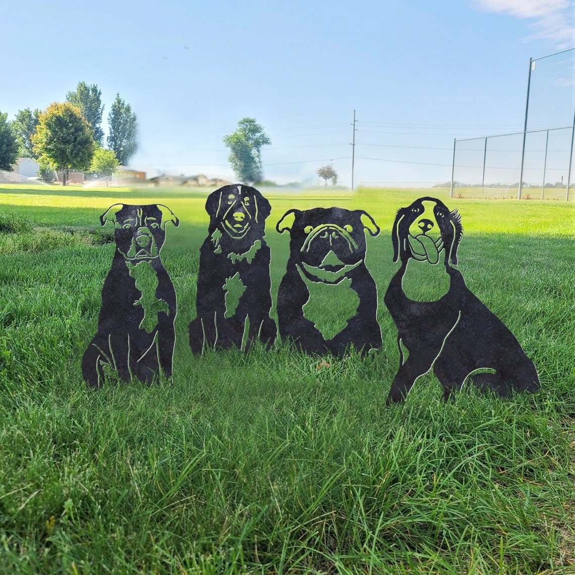 English Bull Dog Metal Silhouette