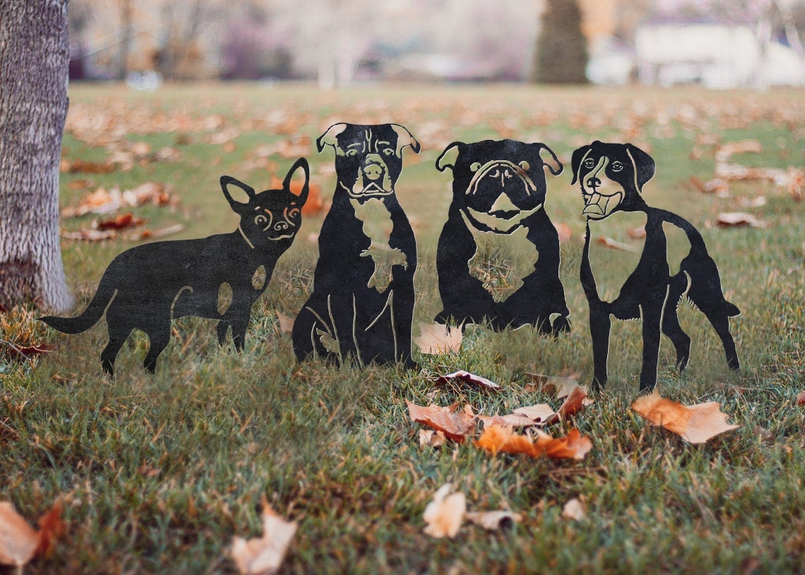 English Bull Dog Metal Silhouette