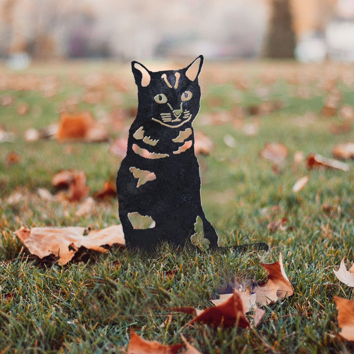 Shorthair Tabby Cat Metal Silhouette