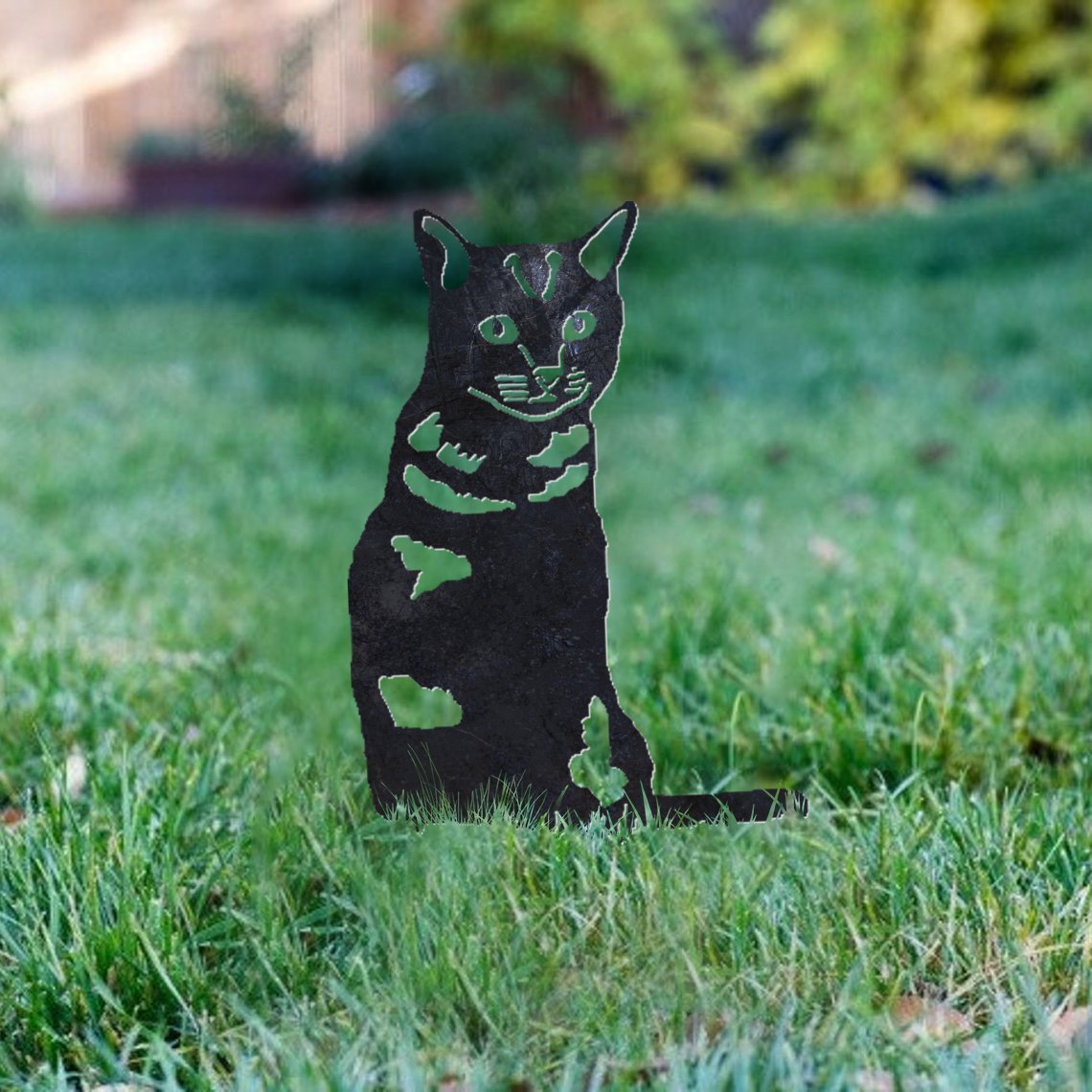 Shorthair Tabby Cat Metal Silhouette