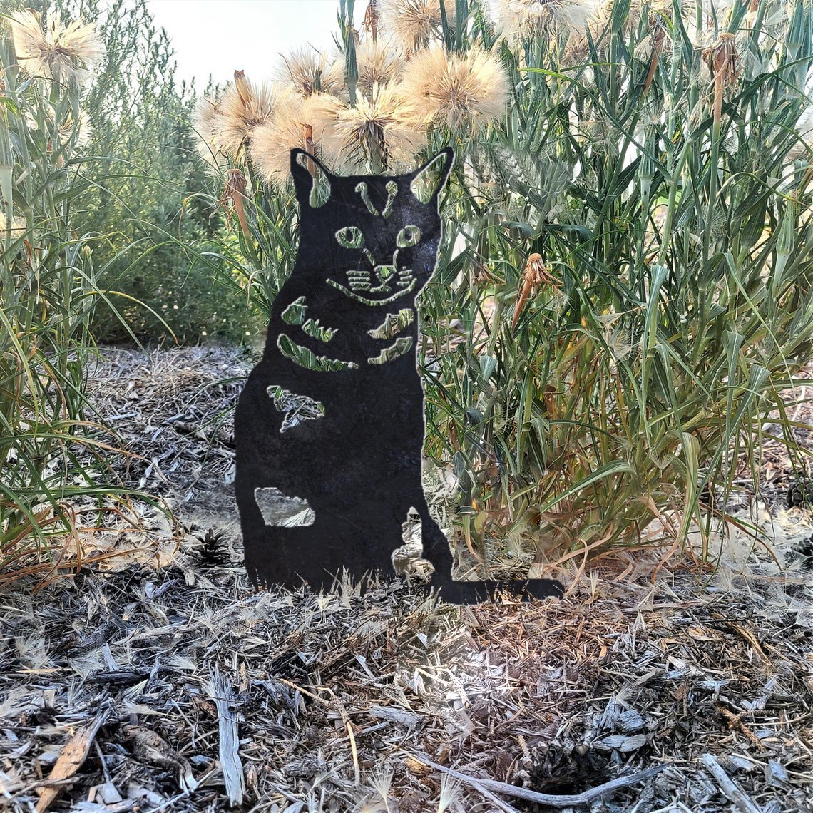 Shorthair Tabby Cat Metal Silhouette