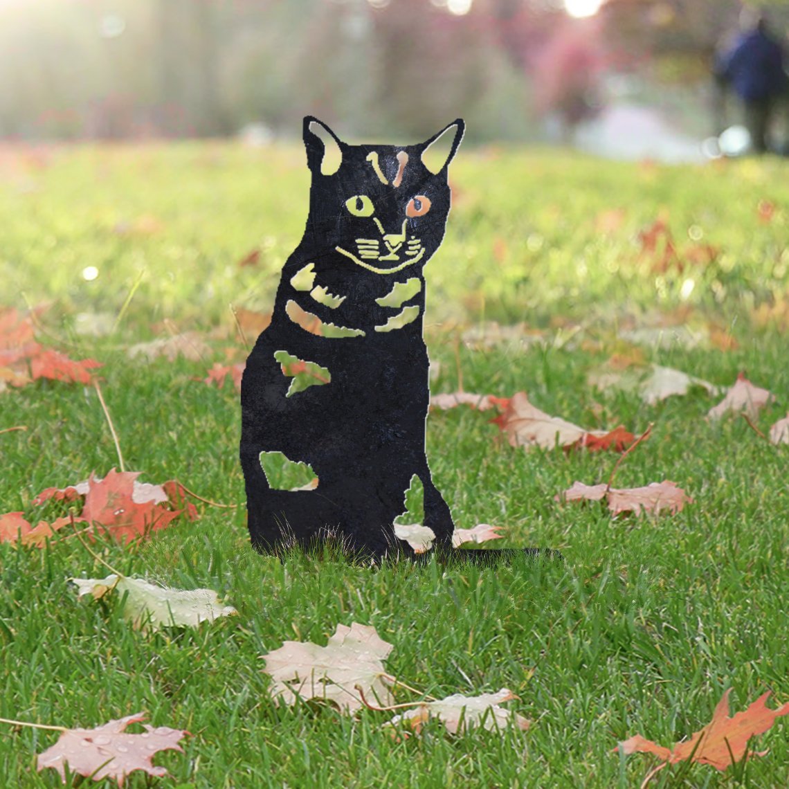 Shorthair Tabby Cat Metal Silhouette