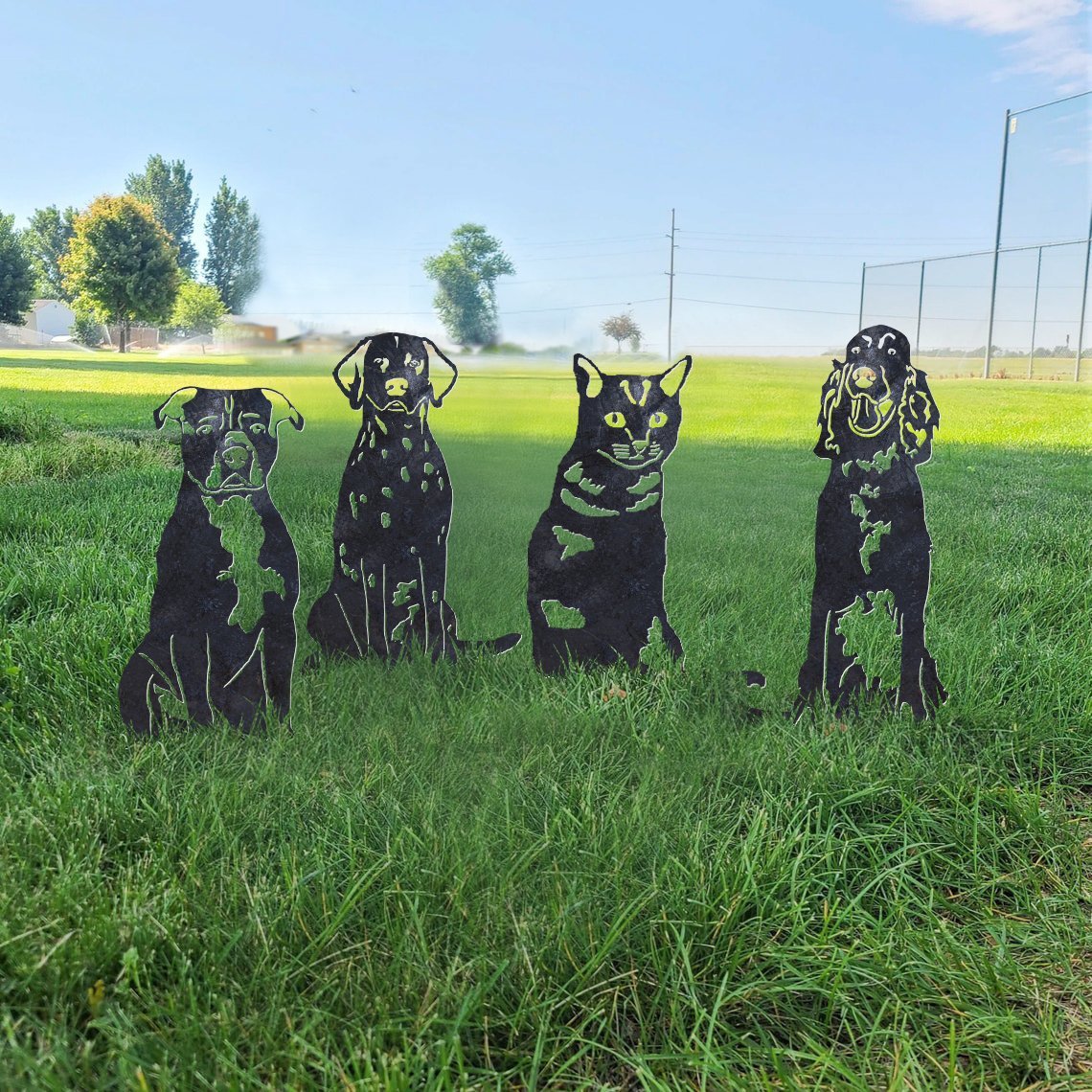 Shorthair Tabby Cat Metal Silhouette