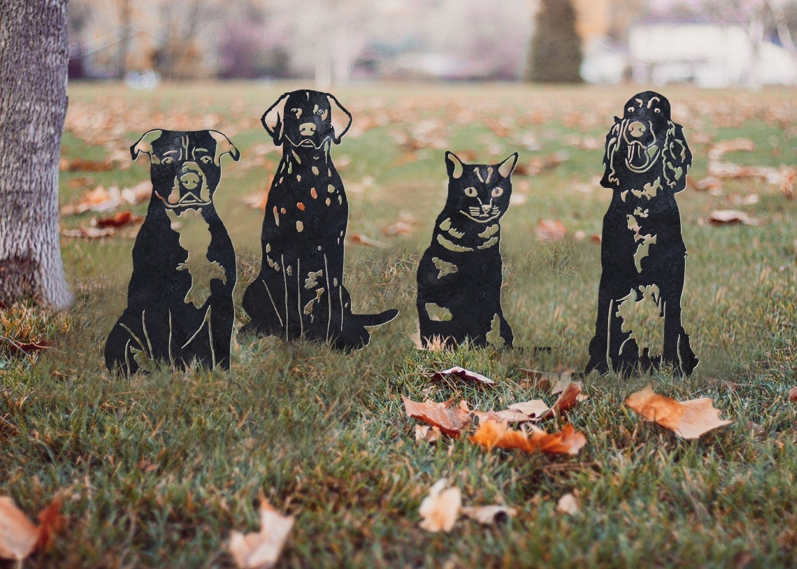 Shorthair Tabby Cat Metal Silhouette