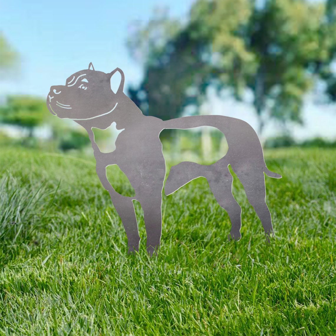Pit Bull Metal Silhouette