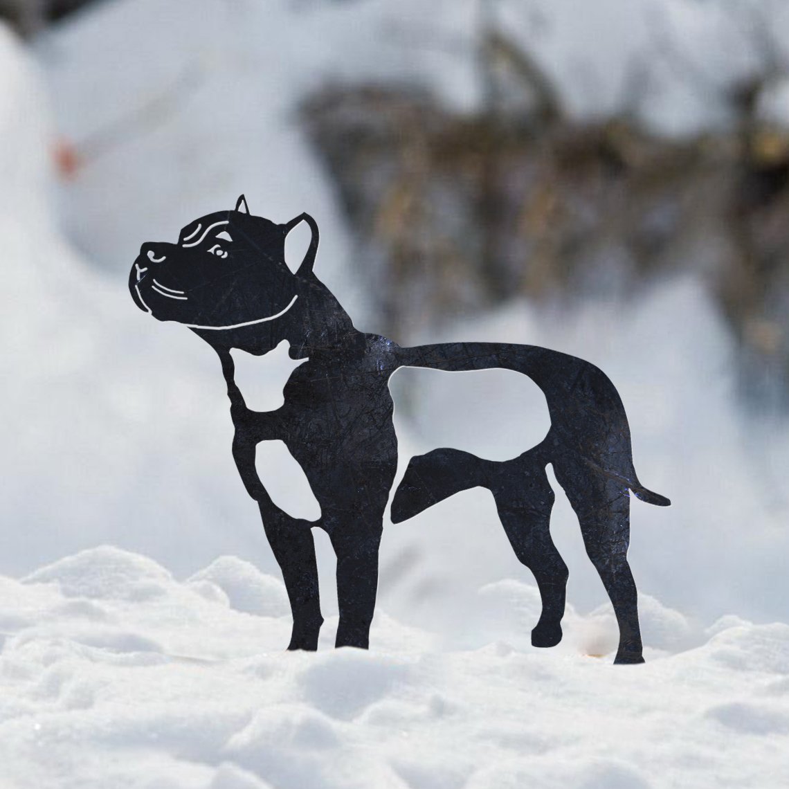 Pit Bull Metal Silhouette