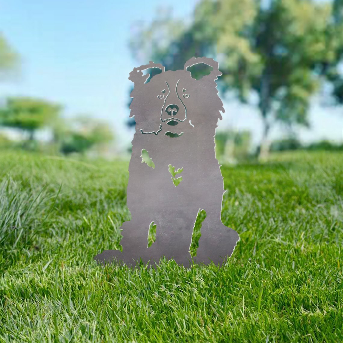 Border Collie Metal Silhouette