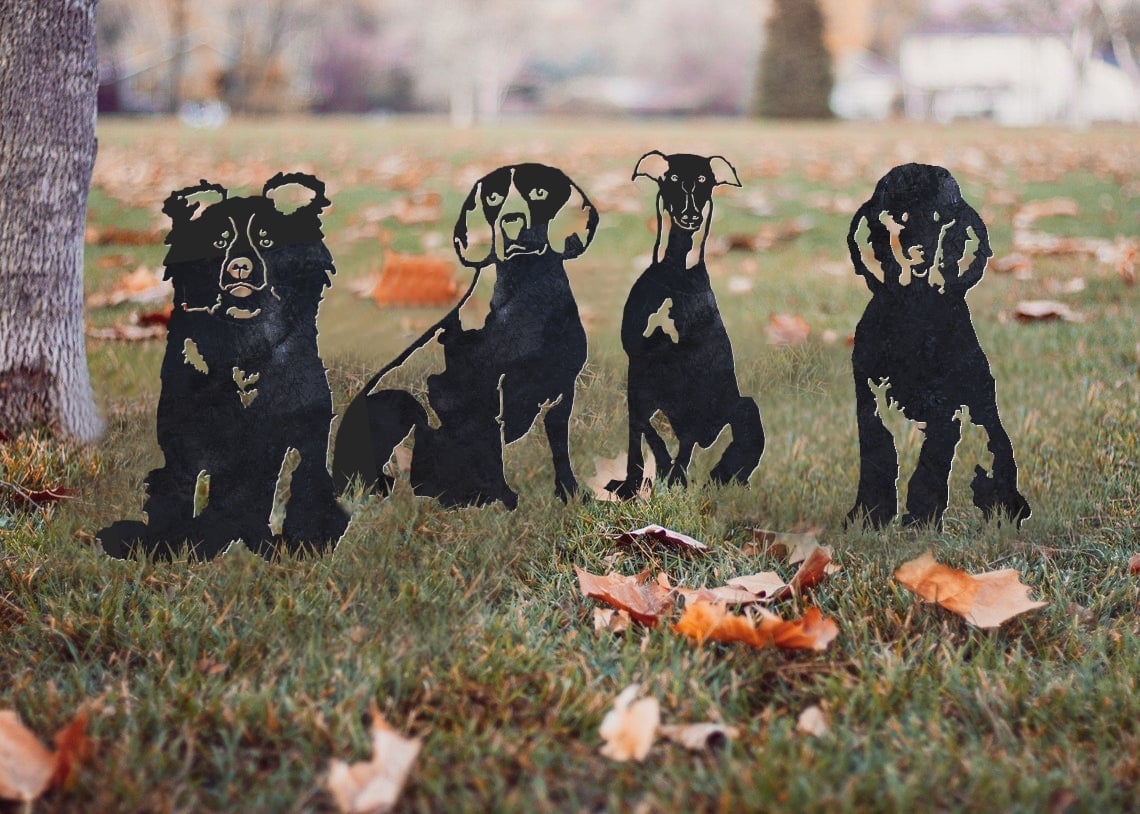 Border Collie Metal Silhouette
