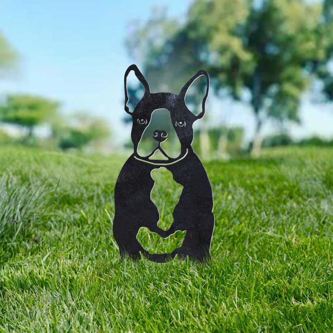 French Bulldog Metal Silhouette