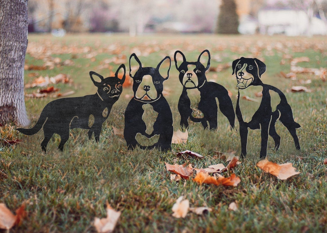 French Bulldog Metal Silhouette