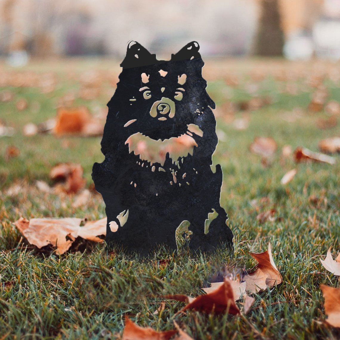 Pomeranian Metal Silhouette