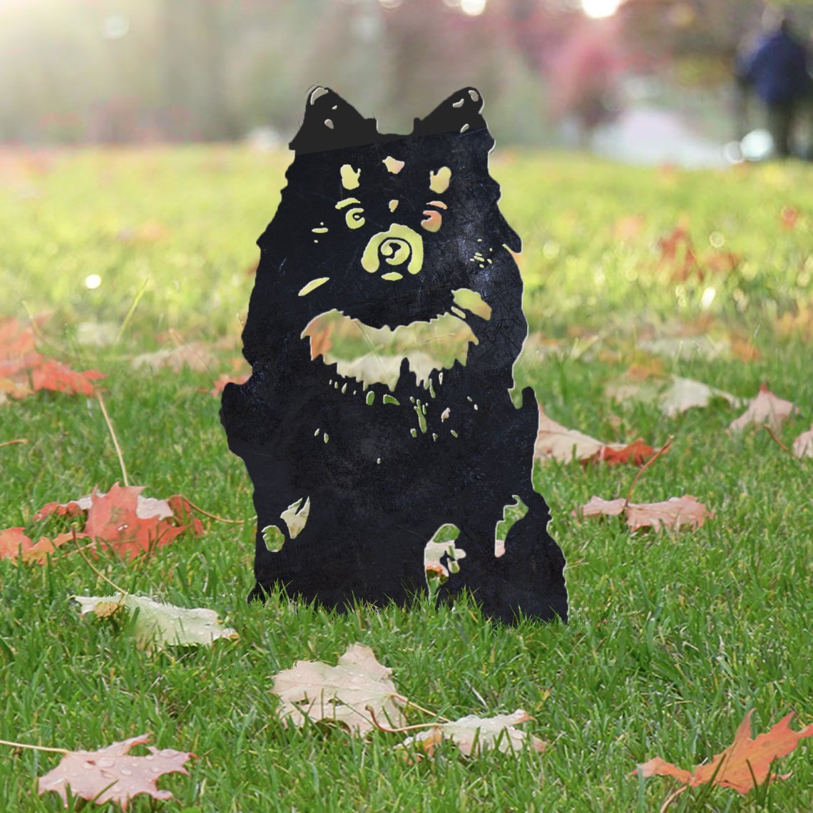 Pomeranian Metal Silhouette