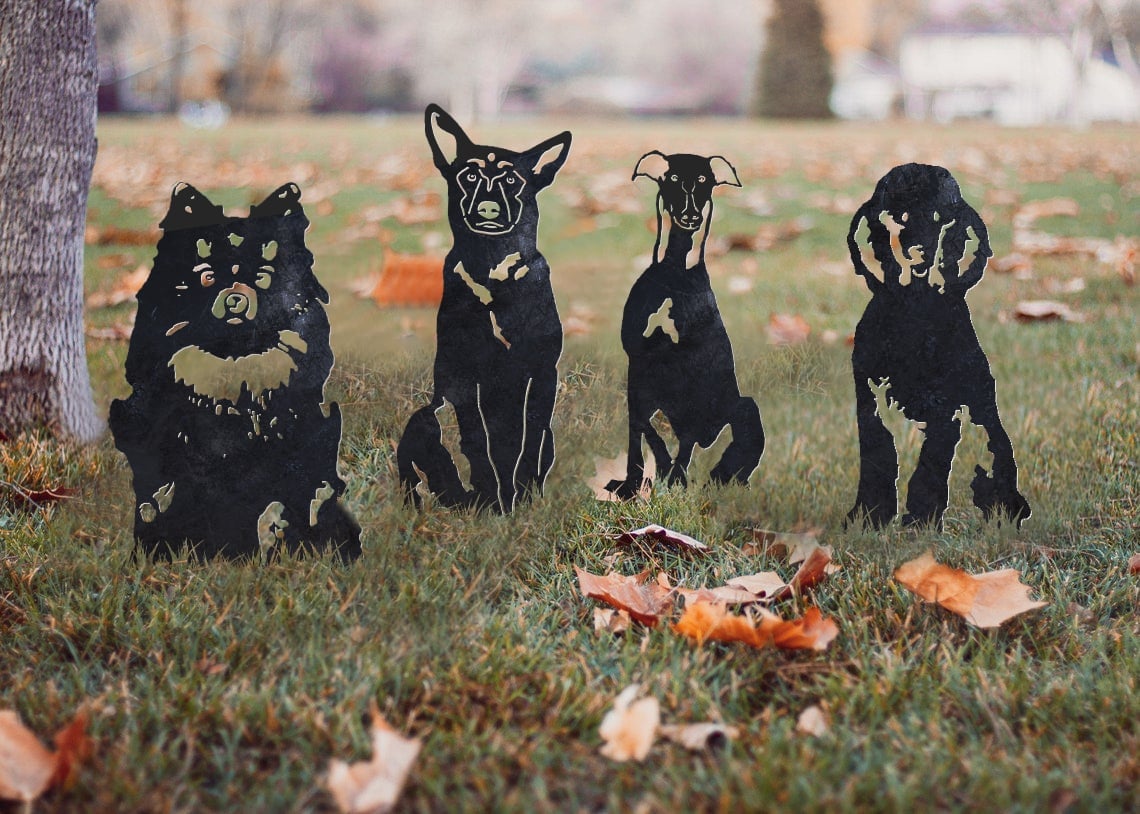 Pomeranian Metal Silhouette