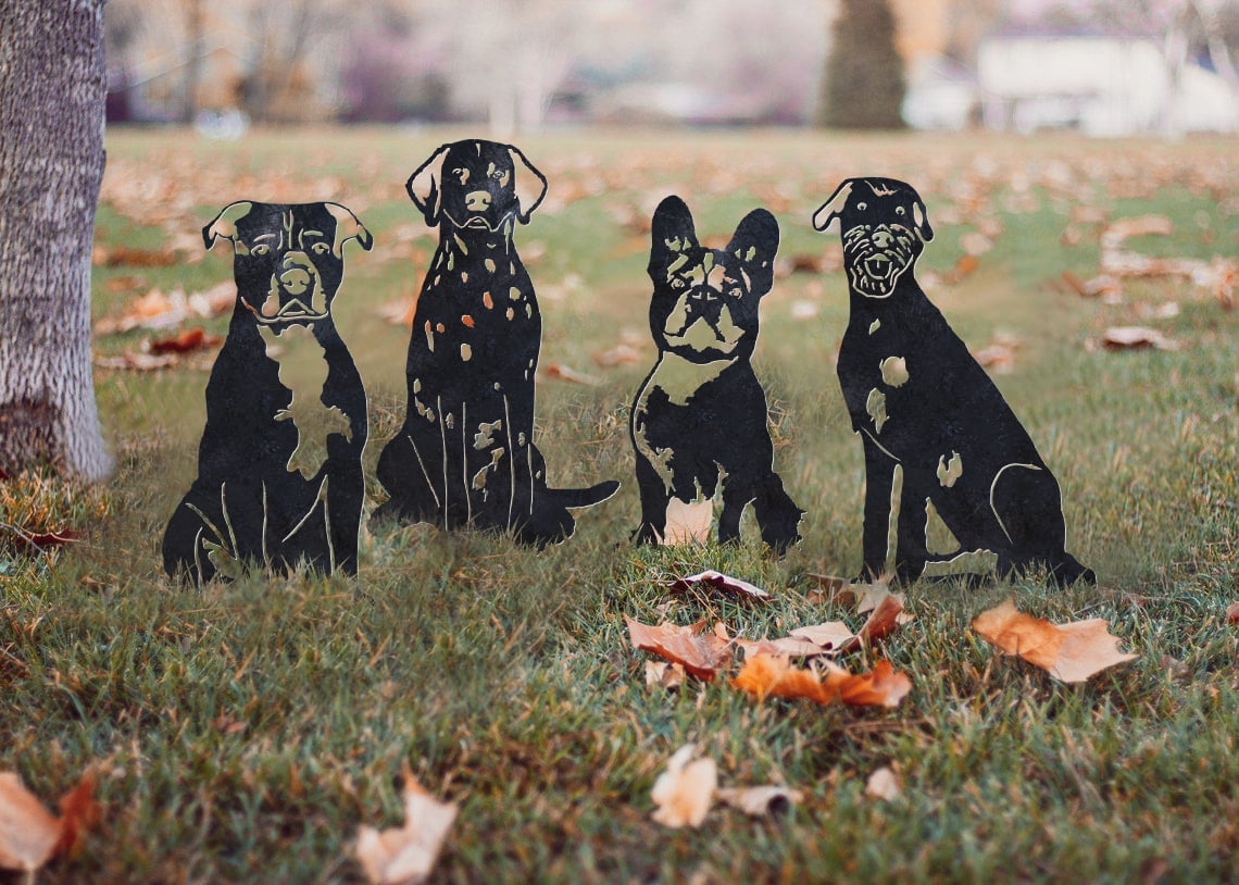 French Bulldog Metal Silhouette