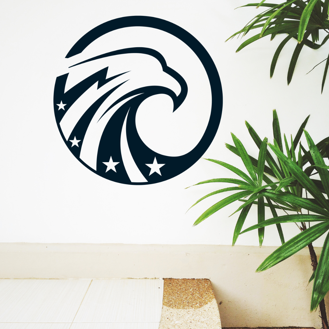 USA Proud Eagle with Stars Circle Art