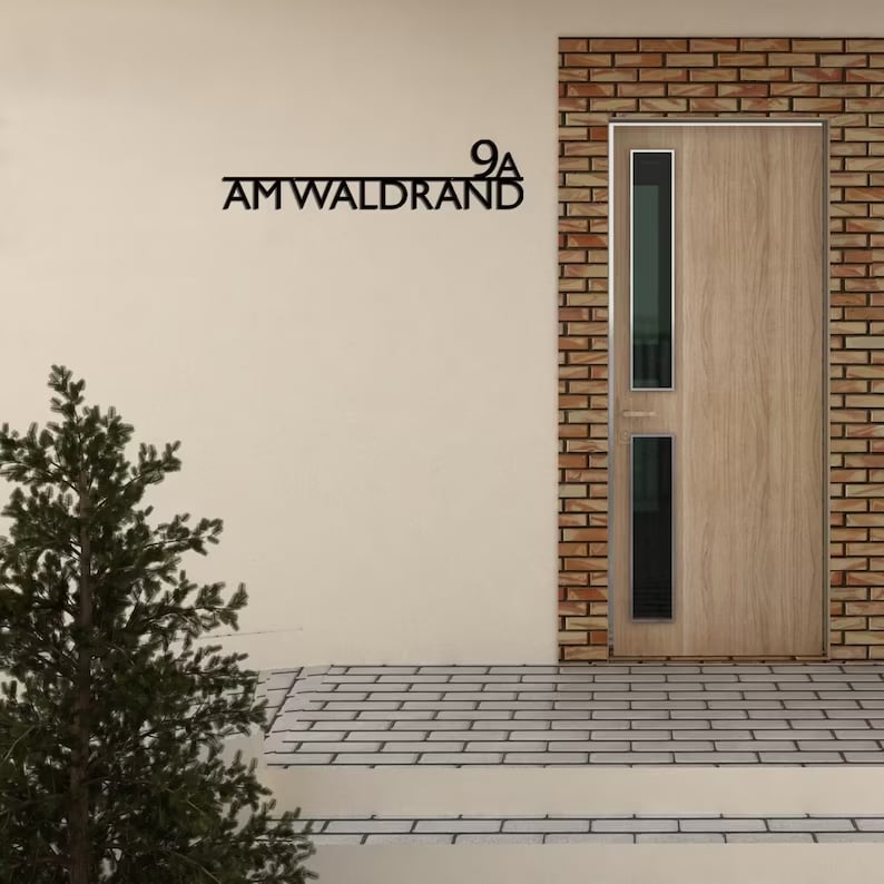 Personalized Outdoor Metal Address Sign and House Number Sign