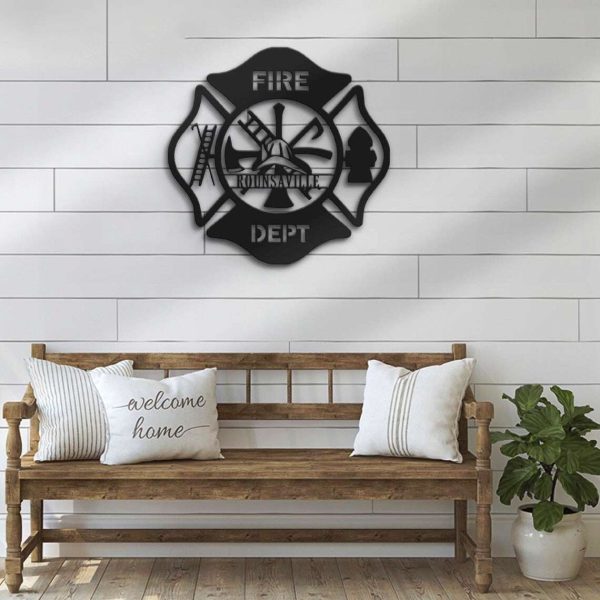 Personalized US Firefighter Metal Sign Fire Department Decor Gift for Fireman|ST369