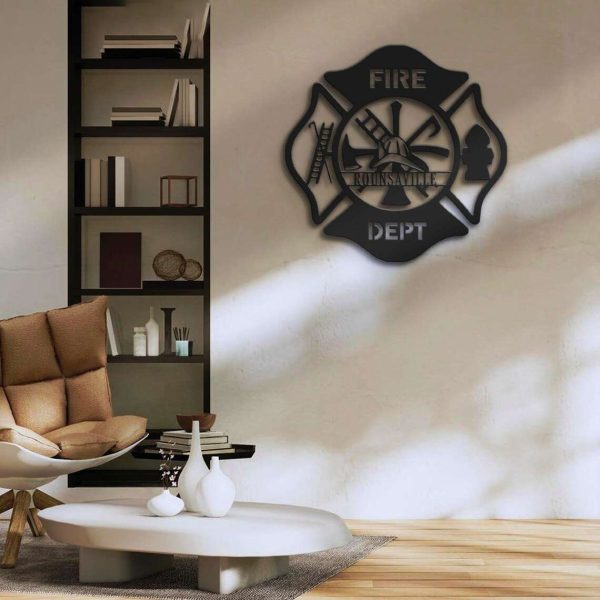 Personalized US Firefighter Metal Sign Fire Department Decor Gift for Fireman|ST369