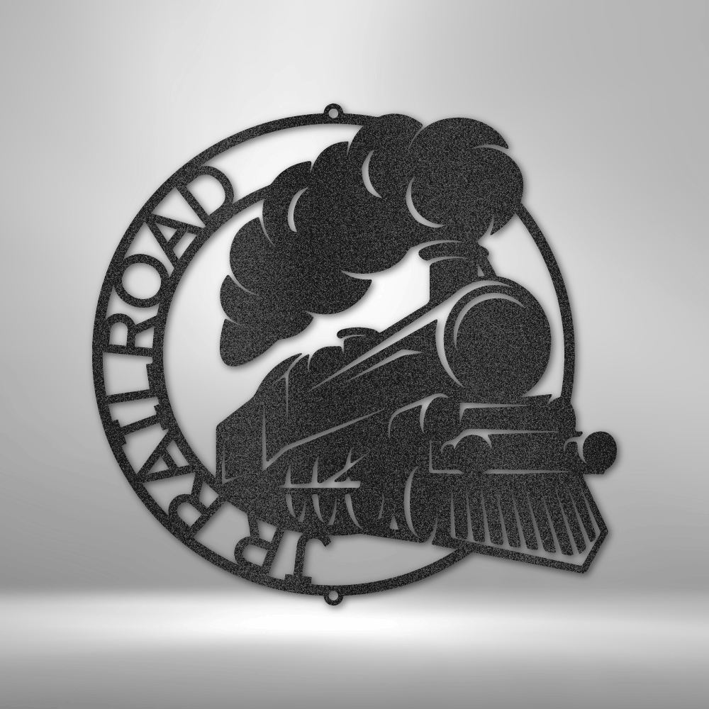 Train Sign - Personalized Metal Name Sign - Classic Train Monogram