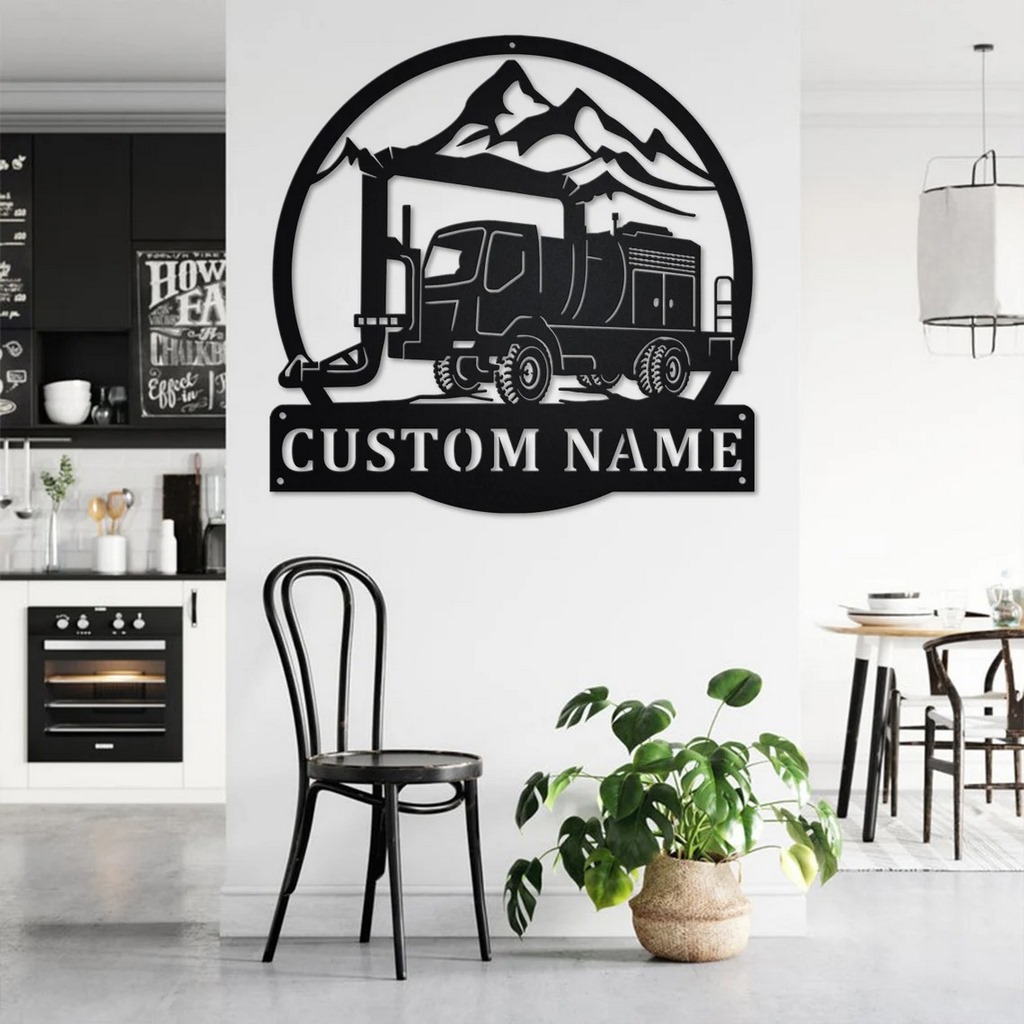 Personalized Cold Air Blower Truck Metal Name Sign Home Decor Gift for Truck Drivers
