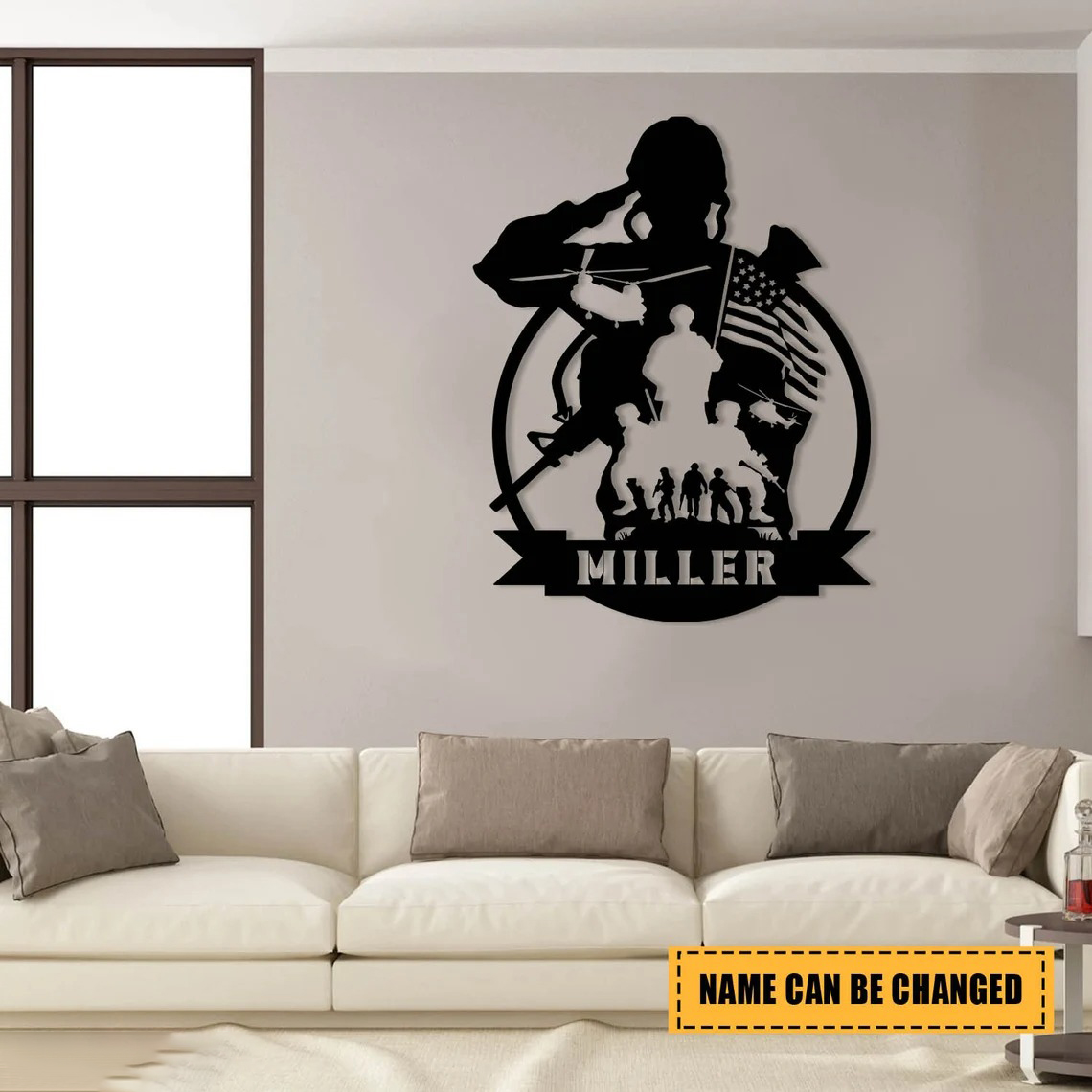Personalized Name Soldiers Veteran Sign Metal