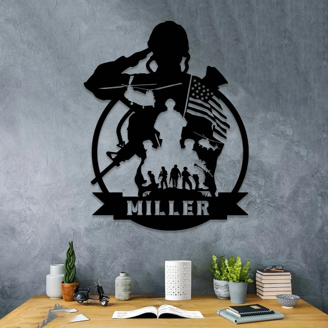 Personalized Name Soldiers Veteran Sign Metal