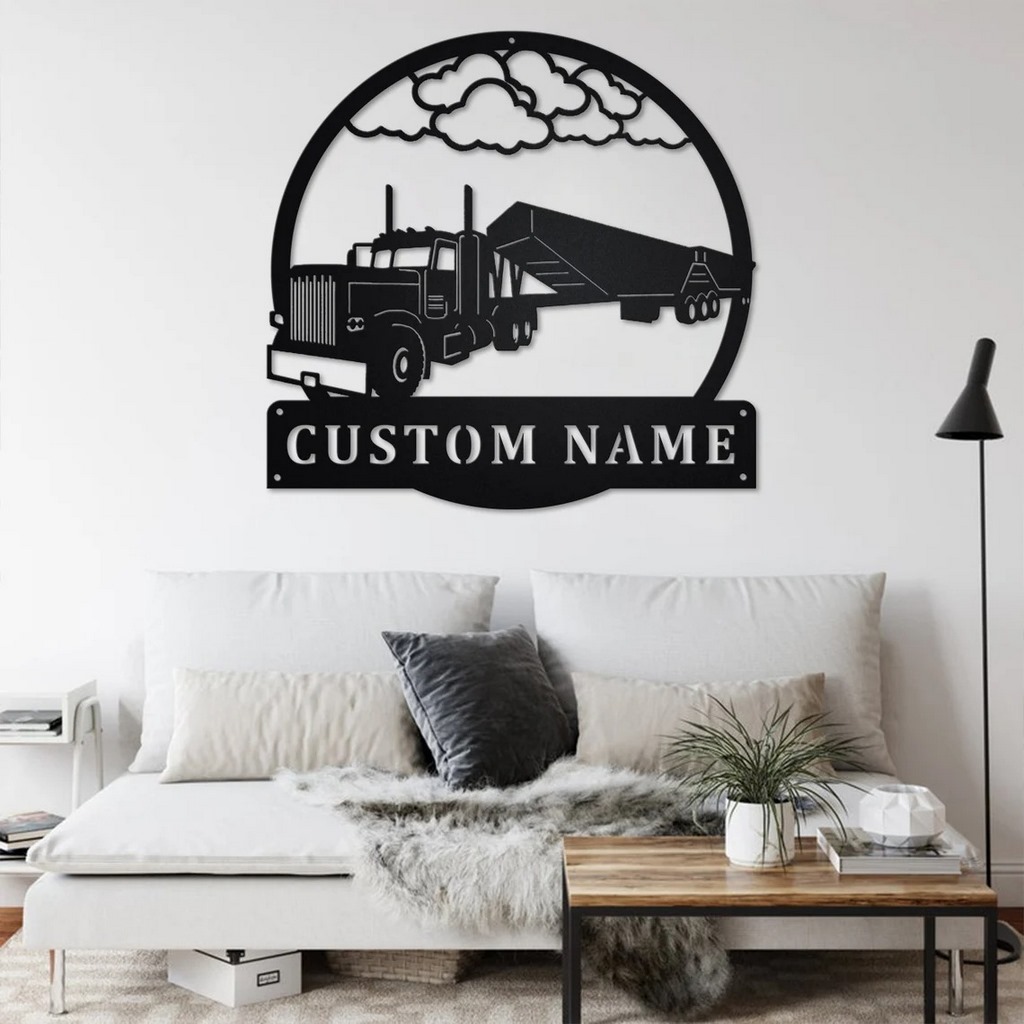 Personalized Super B Grain Truck Metal Name Sign Home Decor Gift for Truck Drivers