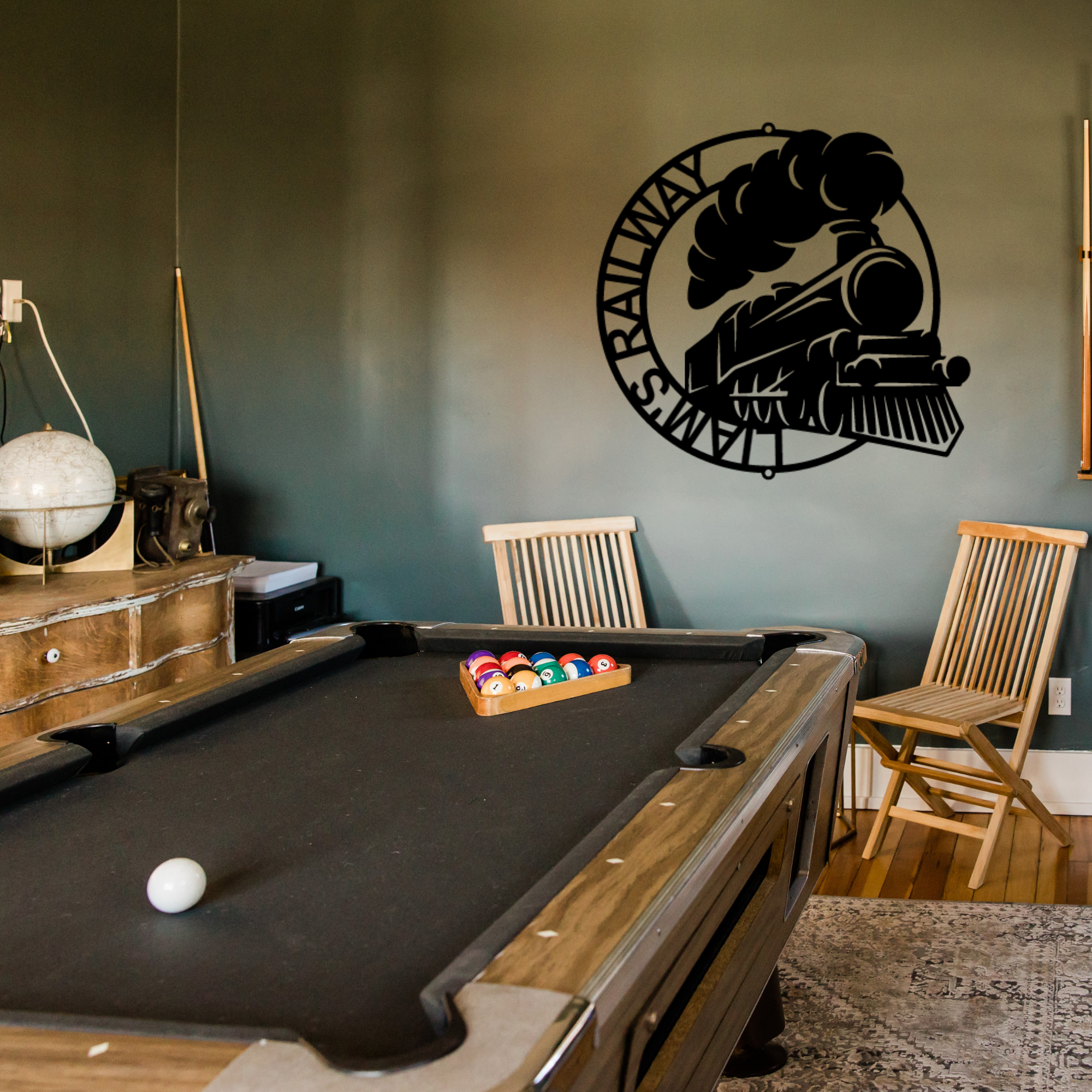 Train Sign - Personalized Metal Name Sign - Classic Train Monogram