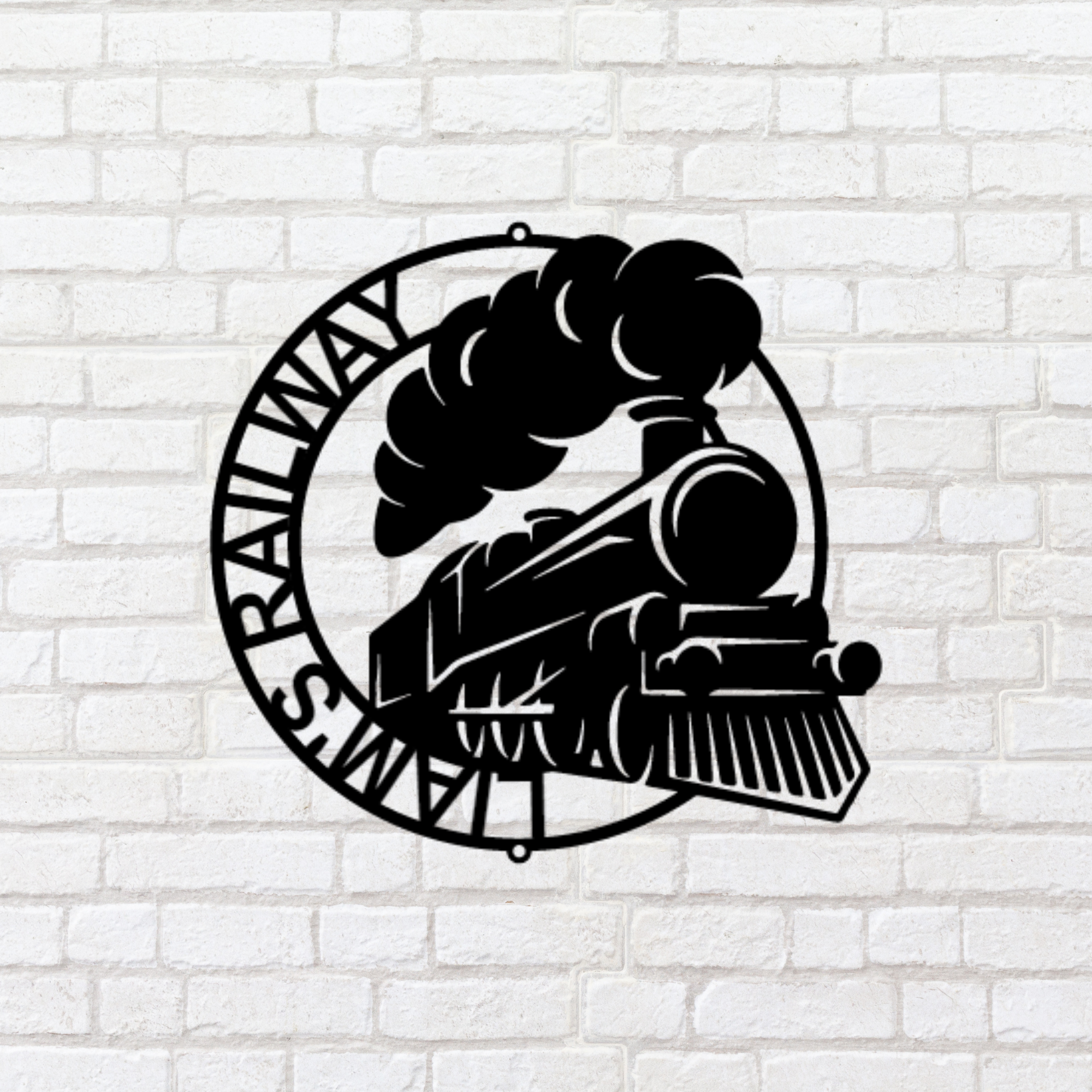 Train Sign - Personalized Metal Name Sign - Classic Train Monogram