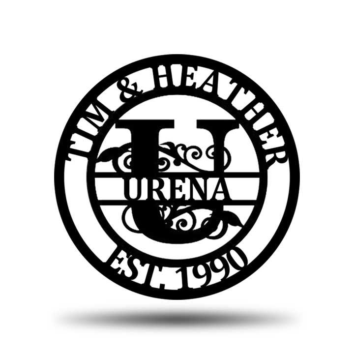 Personalized Wedding Anniversary Family Name Monogram Metal Sign