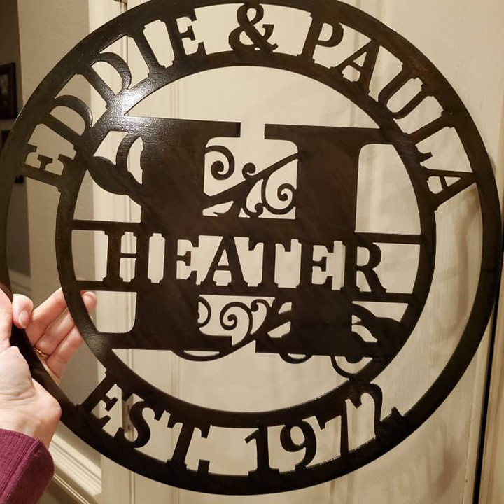 Personalized Wedding Anniversary Family Name Monogram Metal Sign