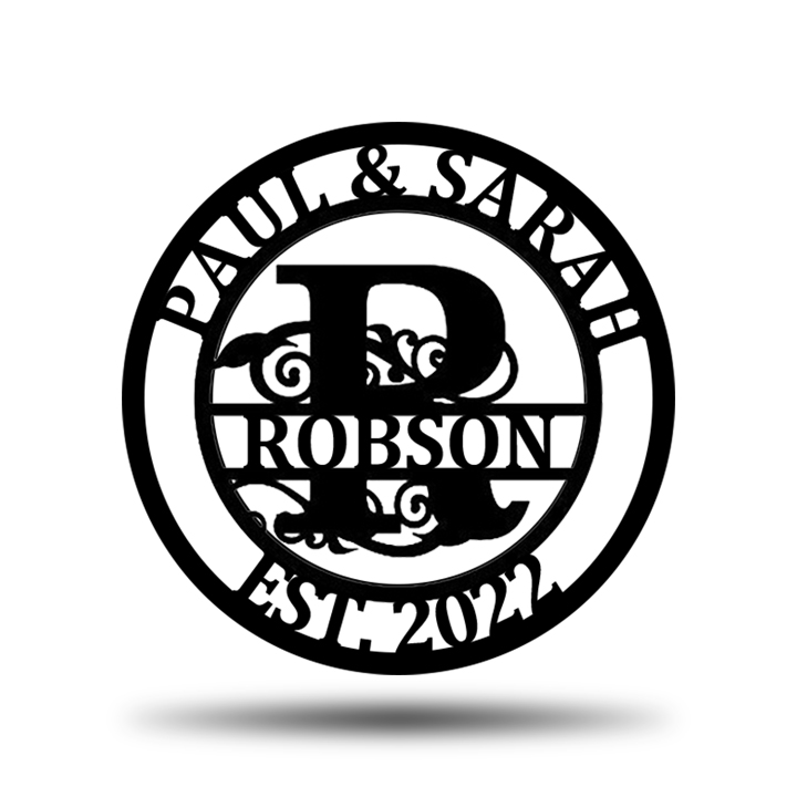 Personalized Wedding Anniversary Family Name Monogram Metal Sign