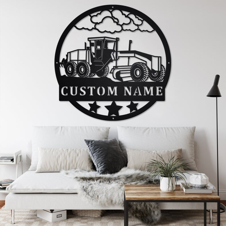 Custom Tracked Asphalt Paver Metal Wall Art