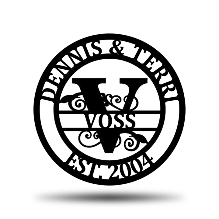 Personalized Wedding Anniversary Family Name Monogram Metal Sign