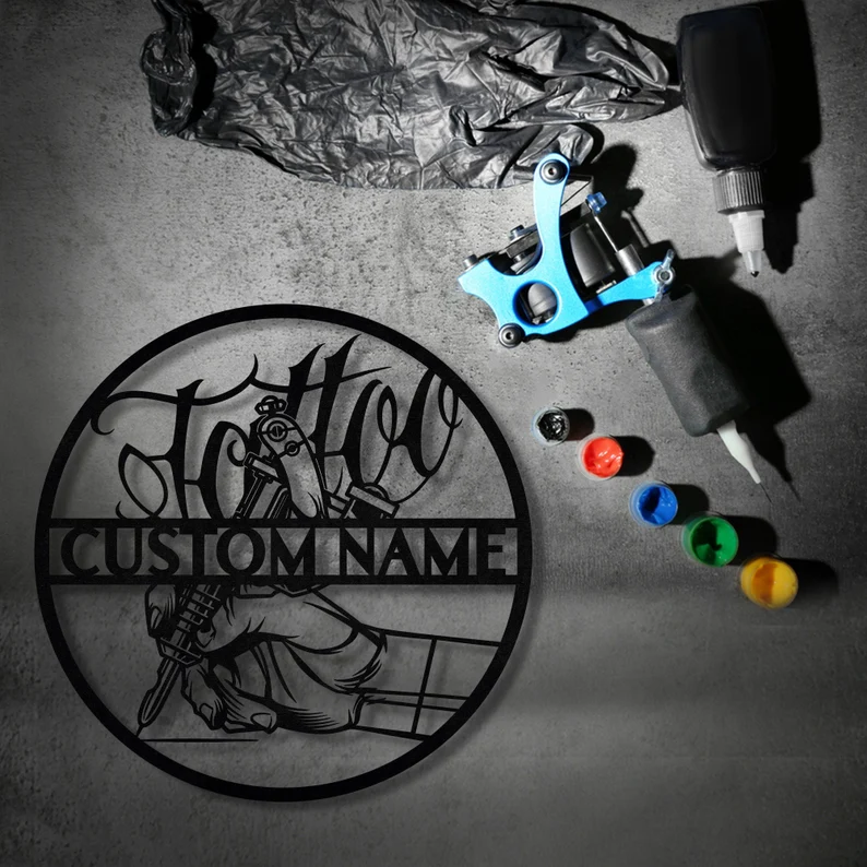 Tattoo Artist Personalized Metal Signs Decor for Tattoo Shop
