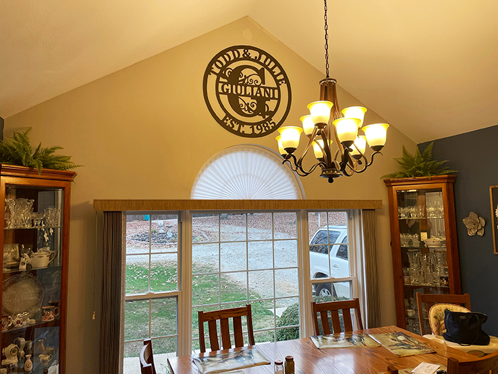 Personalized Wedding Anniversary Family Name Monogram Metal Sign