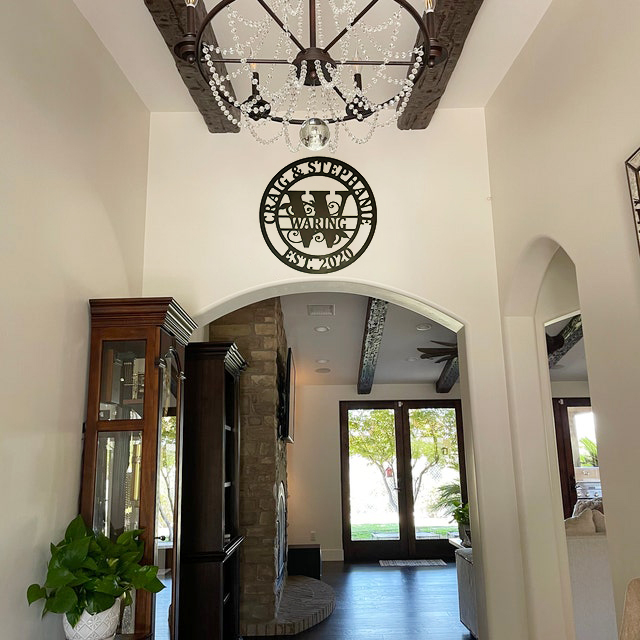 Personalized Wedding Anniversary Family Name Monogram Metal Sign