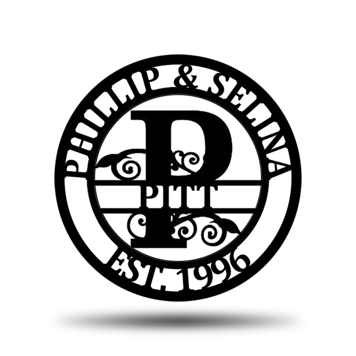 Personalized Wedding Anniversary Family Name Monogram Metal Sign