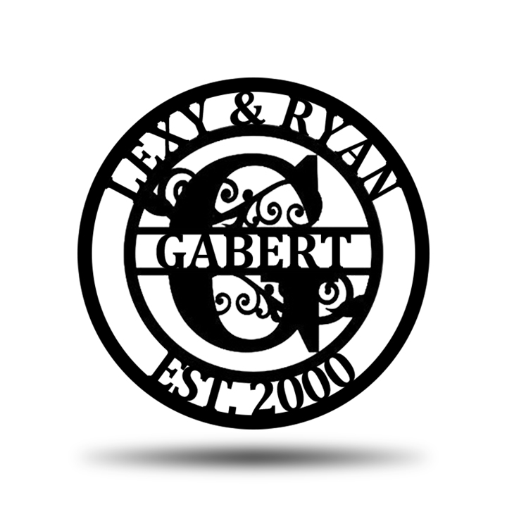 Personalized Wedding Anniversary Family Name Monogram Metal Sign