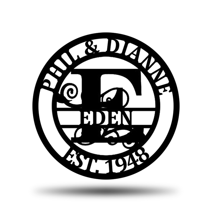 Personalized Wedding Anniversary Family Name Monogram Metal Sign