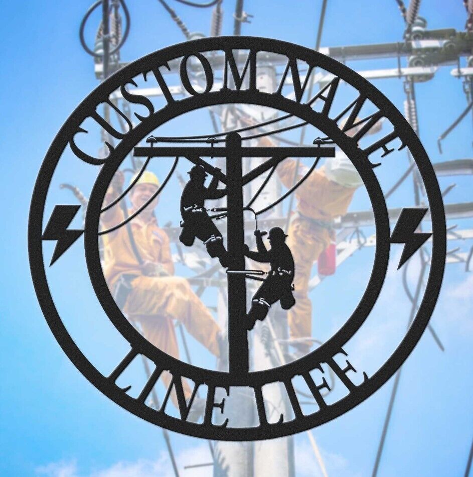 US Custom Construction Lineman Sign |ST373