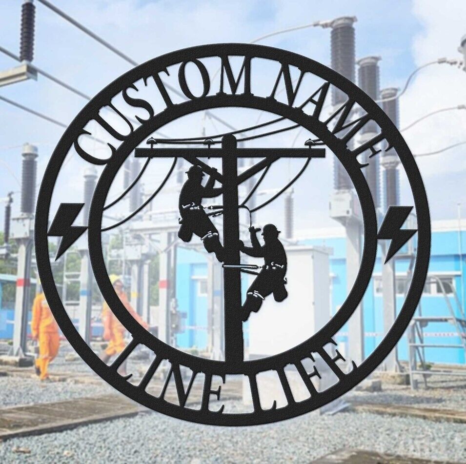 US Custom Construction Lineman Sign |ST373