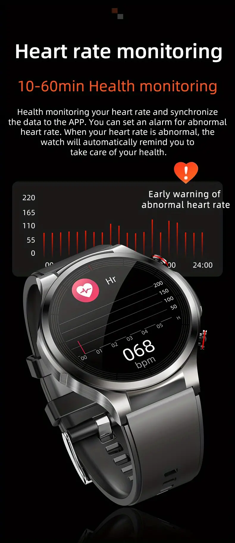 non invasive blood glucose ecg blood pressure heart rate body temperature sports smart watch details 8