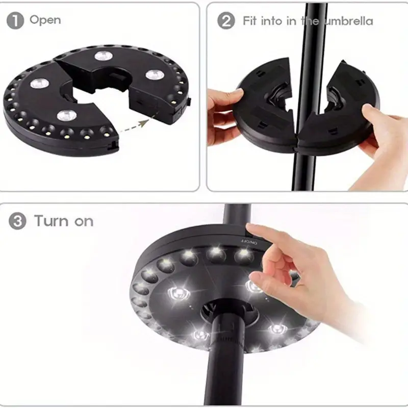 1pc Outdoor-Sonnenlicht LED-Licht Terrasse Sonnenschirm Licht Strand Regenschirm Licht Pendel Top Licht Zelt Regenschirm römischen Regenschirm Licht Outdoor Notbeleuchtung Werkzeug Details 0