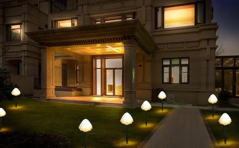 10pcs mini solar mushroom lights outdoor solar garden light waterproof cute mushroom shaped flower lights for pathway landscape yard patio garden party wedding festival decoration details 2