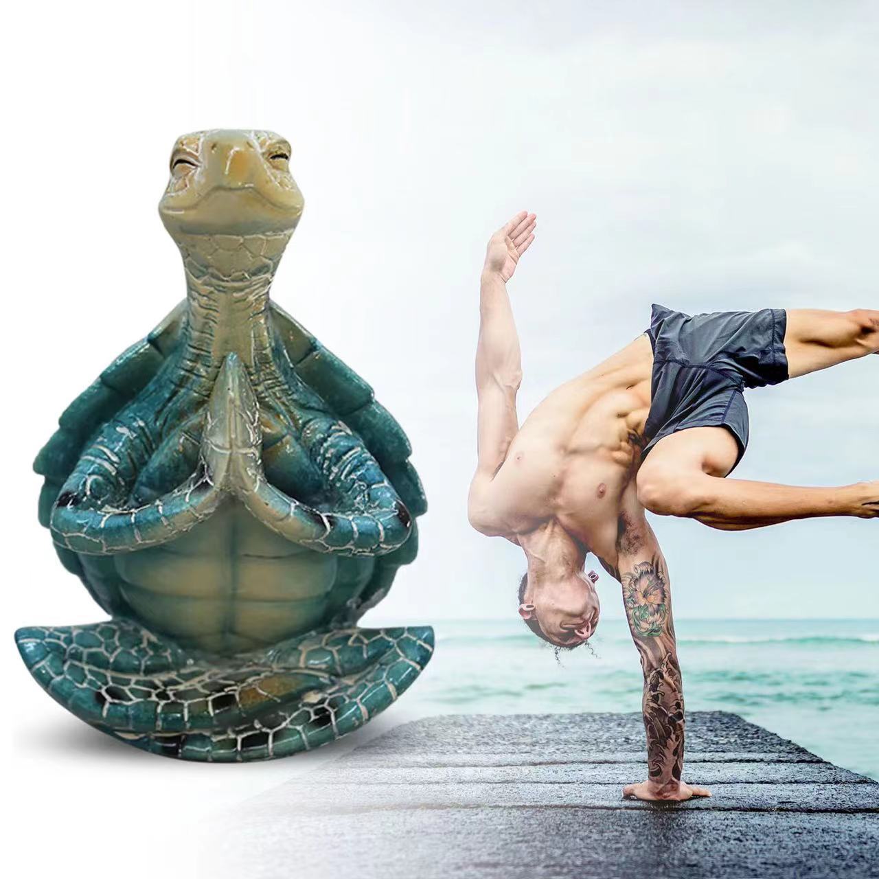Sea Turtle Yoga Statue Sea Turtle Meditation Home Decor